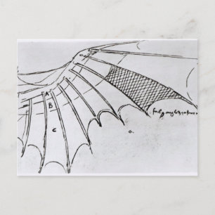 Detail of a mechanical wing postcard