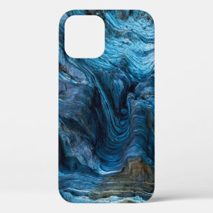 Detail of a rock with variants of blue. Rock full iPhone 12 Case