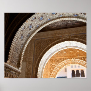 Detail of a series of ornate archways of the Alham Poster