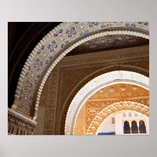 Detail of a series of ornate archways of the Alham Poster (Front)