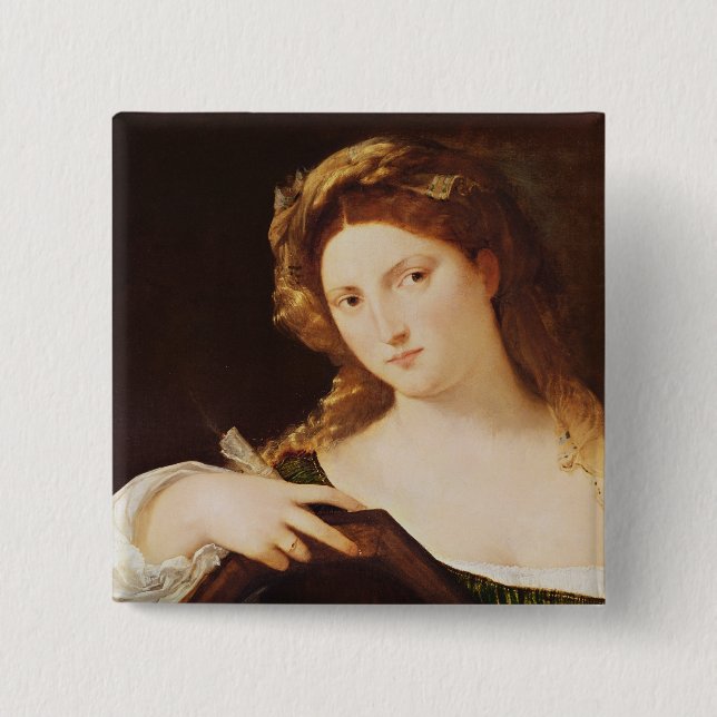 Detail of Allegory of Vanity 15 Cm Square Badge (Front)