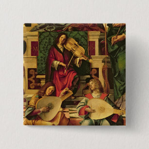 Detail of angel musicians 15 cm square badge