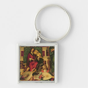 Detail of angel musicians key ring