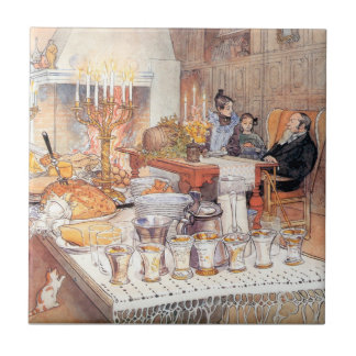 Detail Of Christmas Eve - Carl Larsson 1906 Ceramic Tile
