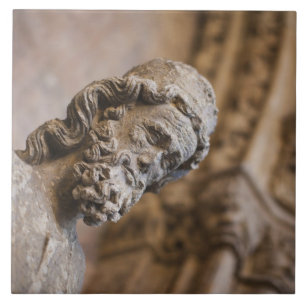 Detail of cloisters Patriarch Zacarias statue Ceramic Tile