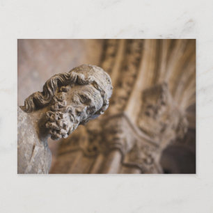 Detail of cloisters Patriarch Zacarias statue Postcard
