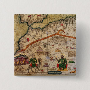 Detail of Copy of a Catalan Map of Europe 15 Cm Square Badge
