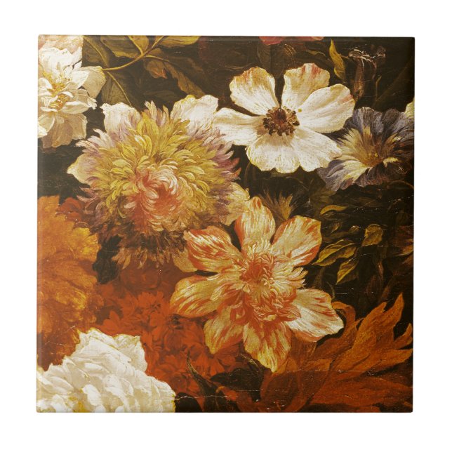Detail of Flowers (oil on canvas) Ceramic Tile (Front)