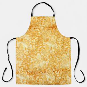 Detail of gold lace pattern fabric of cloth apron