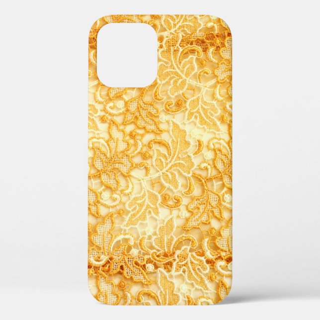 Detail of gold lace pattern fabric of cloth Case-Mate iPhone case (Back)