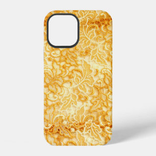 Detail of gold lace pattern fabric of cloth iPhone 12 case