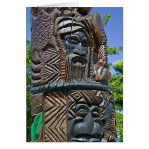 Detail of Kanak totem pole, Noumea, New 2