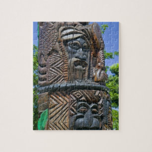 Detail of Kanak totem pole, Noumea, New 2 Jigsaw Puzzle