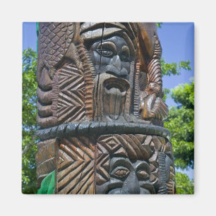 Detail of Kanak totem pole, Noumea, New 2 Magnet