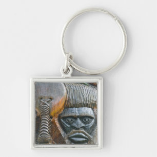 Detail of Kanak totem pole, Noumea, New Key Ring
