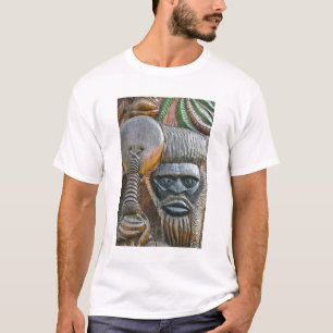 Detail of Kanak totem pole, Noumea, New T-Shirt