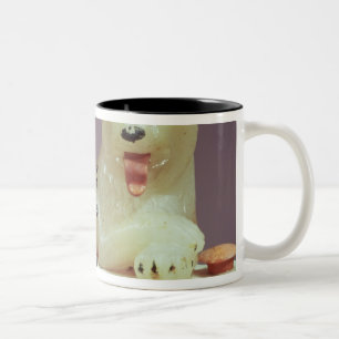 Detail of lid of an unguent jar with a figure Two-Tone coffee mug