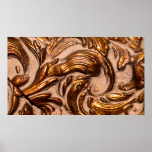 detail of ornamental picture frame, bronze colour. poster