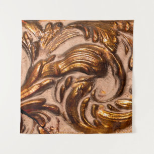 detail of ornamental picture frame, bronze colour. tapestry