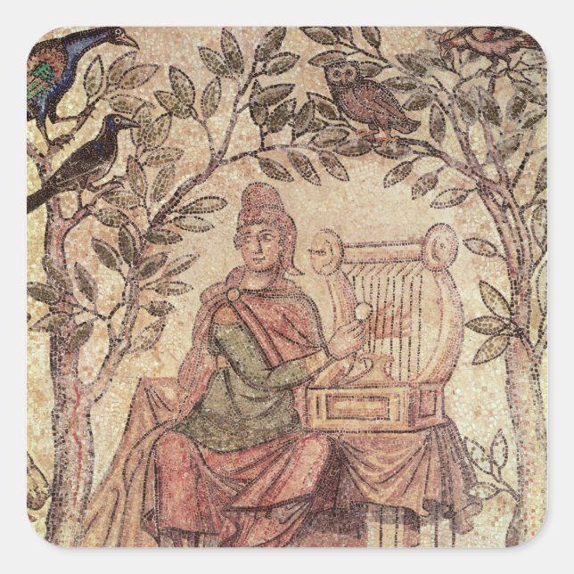 Detail of Orpheus charming the animals Square Sticker (Front)