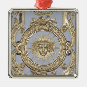 Detail of panelling depicting metal tree decoration