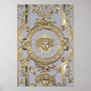 Detail of panelling depicting poster