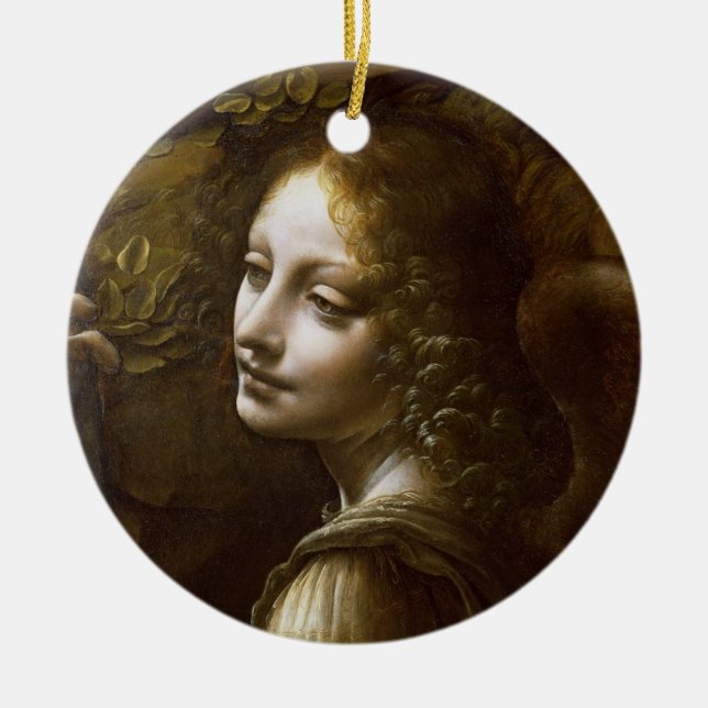 Detail of the Angel Ceramic Ornament (Front)