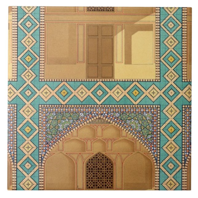 Detail of the Courtyard Arcades in the Medrese-i-S Ceramic Tile (Front)