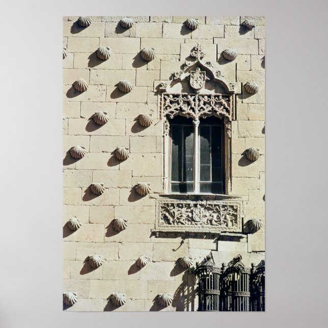 Detail of the exterior of the Casa de la Conchas Poster (Front)