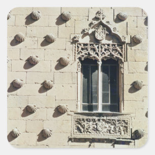 Detail of the exterior of the Casa de la Conchas Square Sticker