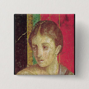 Detail of the head of the Seated Mother 15 Cm Square Badge