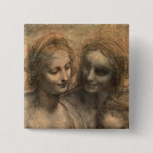 Detail of the Heads of the Virgin and St. Anne 15 Cm Square Badge