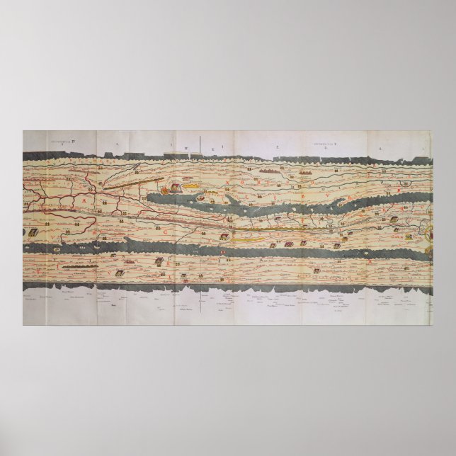 Detail of the Peutinger Table Poster (Front)