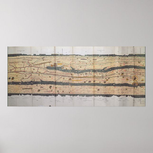 Detail of the Peutinger Table Poster (Front)