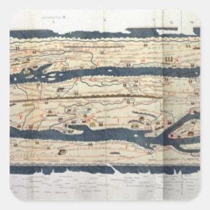 Detail of the Peutinger Table Square Sticker