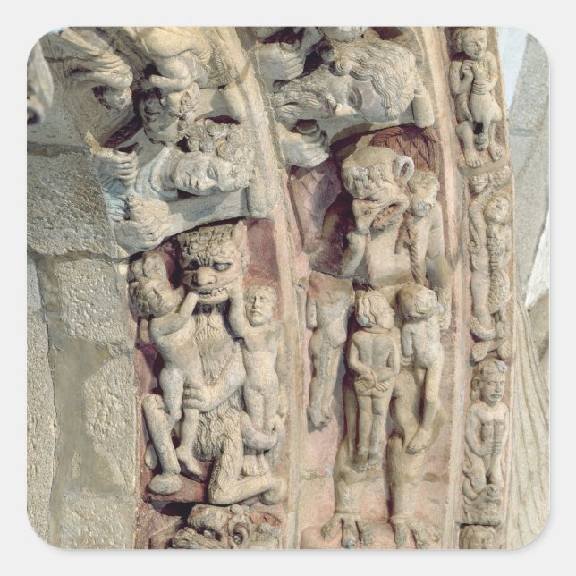 Detail of the Portico De la Gloria Square Sticker (Front)