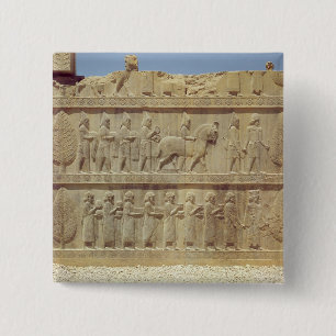 Detail of the relief frieze on the east stairway 15 cm square badge
