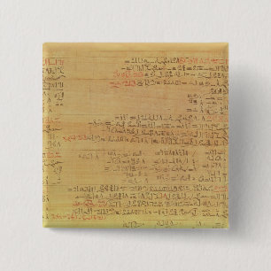 Detail of the Rhind Mathematical Papyrus 15 Cm Square Badge