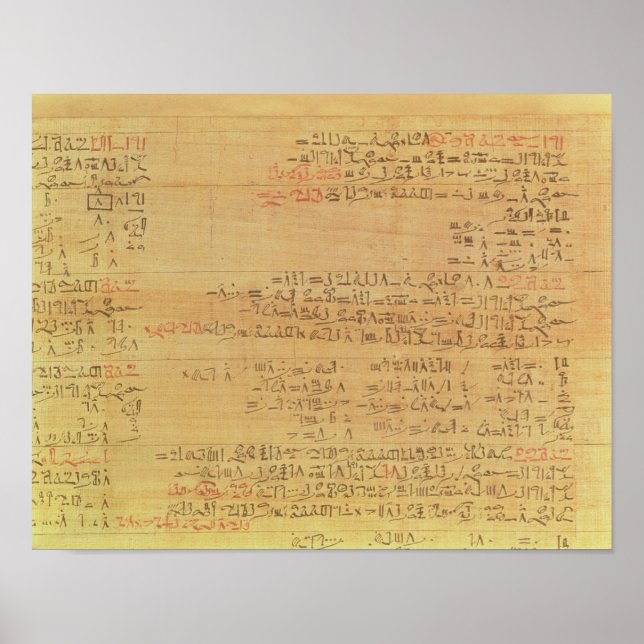 Detail of the Rhind Mathematical Papyrus Poster (Front)