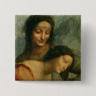 Detail of the Virgin and St. Anne from The Virgin 15 Cm Square Badge