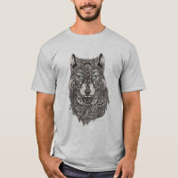 Detailed Abstract Wolf Head Illustration