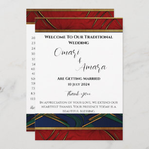 Detailed Afrocentric Reception Wedding Program 