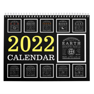 Detailed Astronomy Symbol Calendar