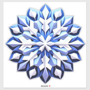 Detailed Blue Snowflake