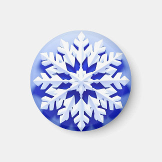 Detailed Blue Snowflake Magnet