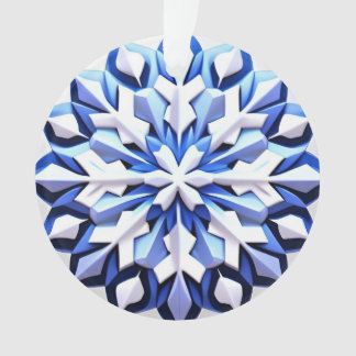 Detailed Blue Snowflake Ornament