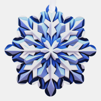 Detailed Blue Snowflake Tree Decoration Card