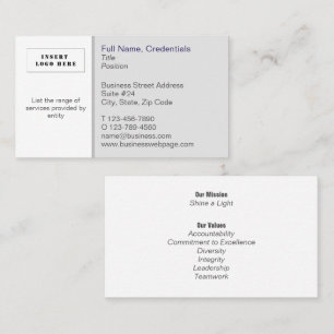 Detailed Business and Corporate White, Light Grey Card