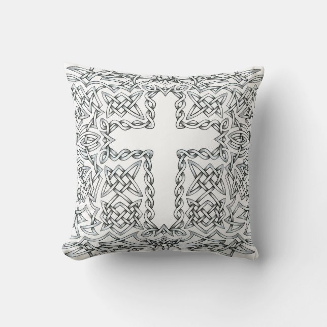 Detailed Celtic Cross Pattern Pillow Case (Front)