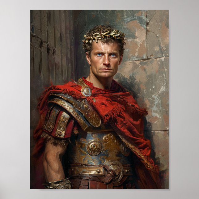 Detailed Colour Portrait Painting of Caesar Poster (Front)
